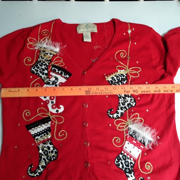 Phillip Jane Gordon Christmas Sweater RedLeopard - Picture 5 of 6